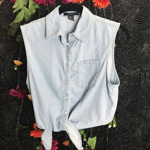 Forever 21 Denim Crop Top